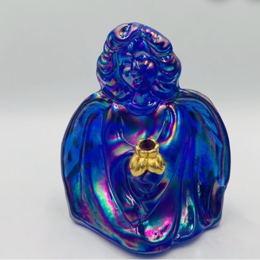 Cobalt blue Fenton iridescent angel
